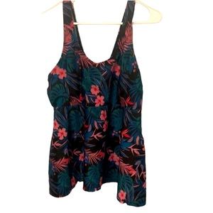 Tankini top only 40” chest 32” waist 36” hip green pink blue